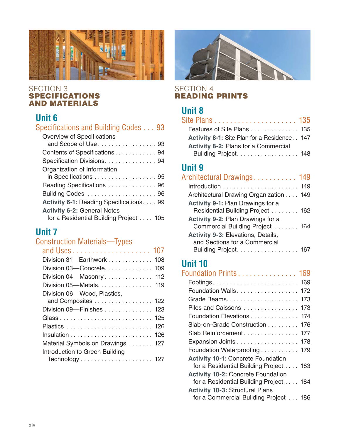 Print Reading for Construction, 7th Edition page xiv