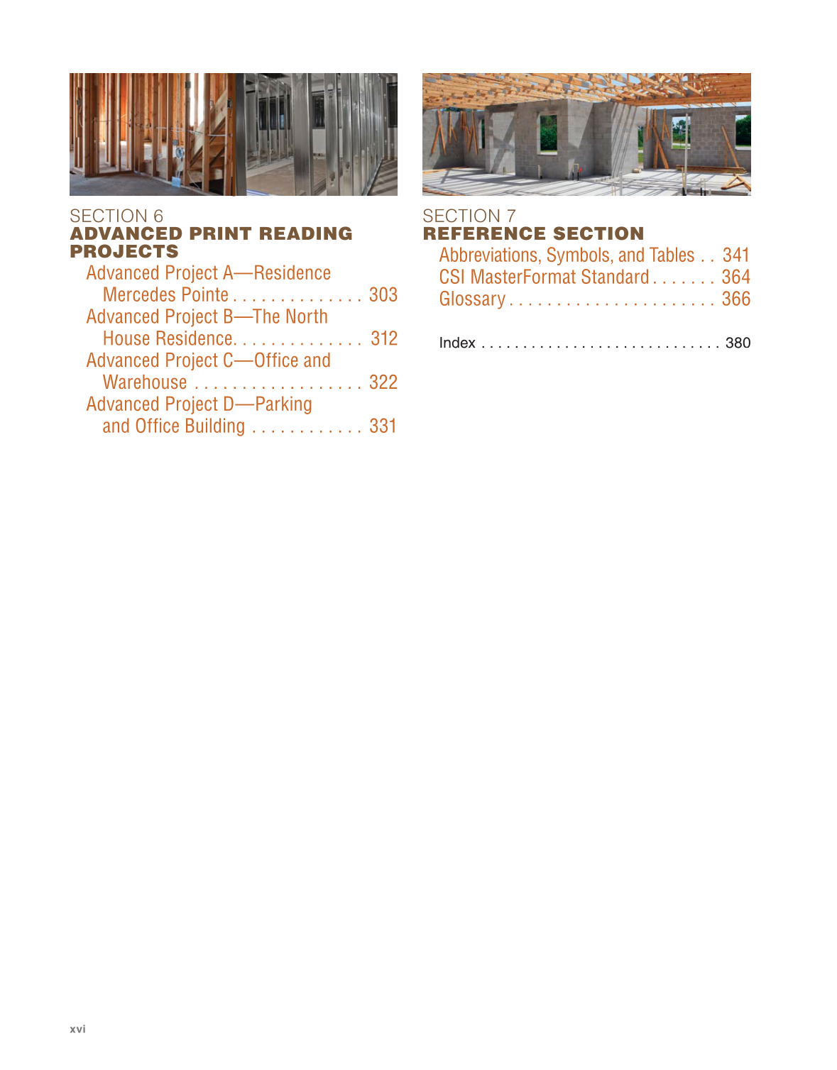 Print Reading for Construction, 7th Edition page xvi