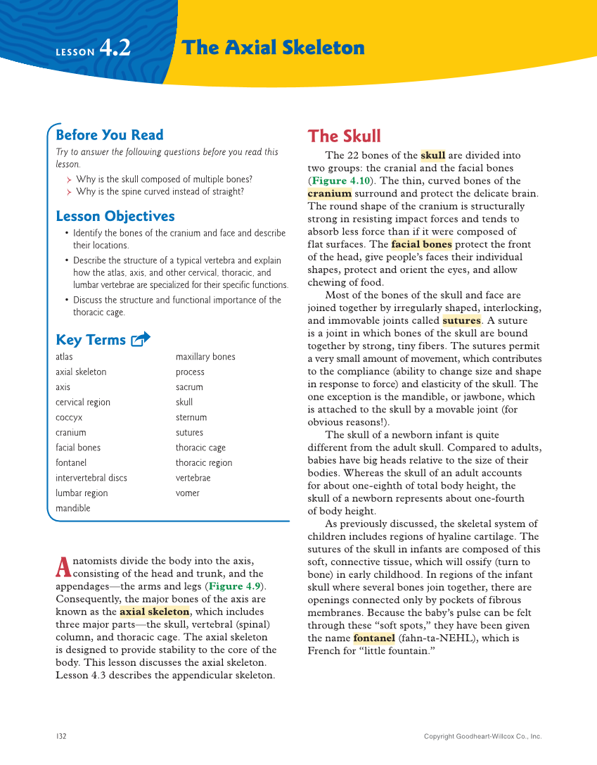 Introduction to Anatomy and Physiology, 2nd Edition page 132