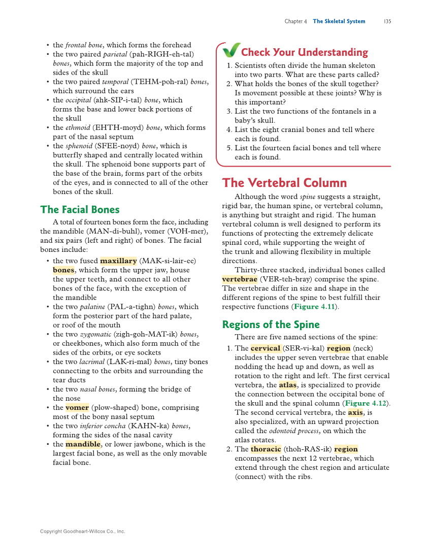 Introduction to Anatomy and Physiology, 2nd Edition page 135