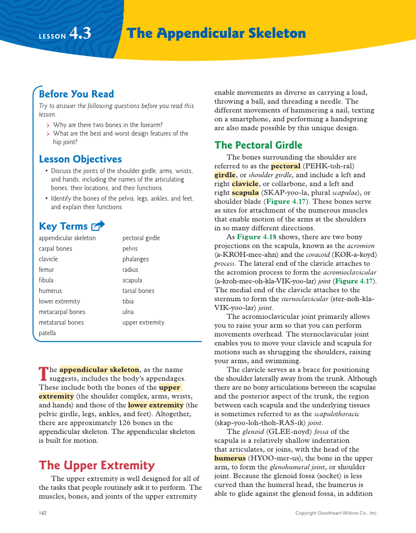 Introduction to Anatomy and Physiology, 2nd Edition page 142
