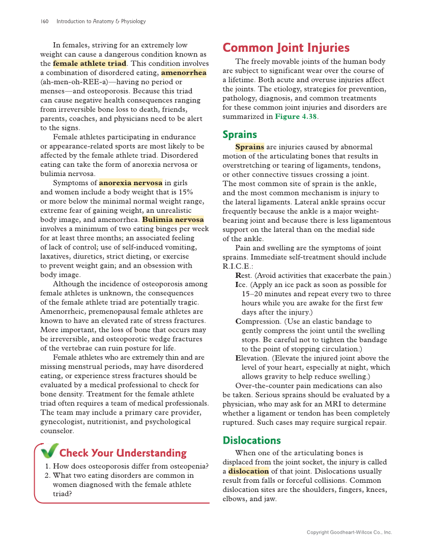 Introduction to Anatomy and Physiology, 2nd Edition page 160