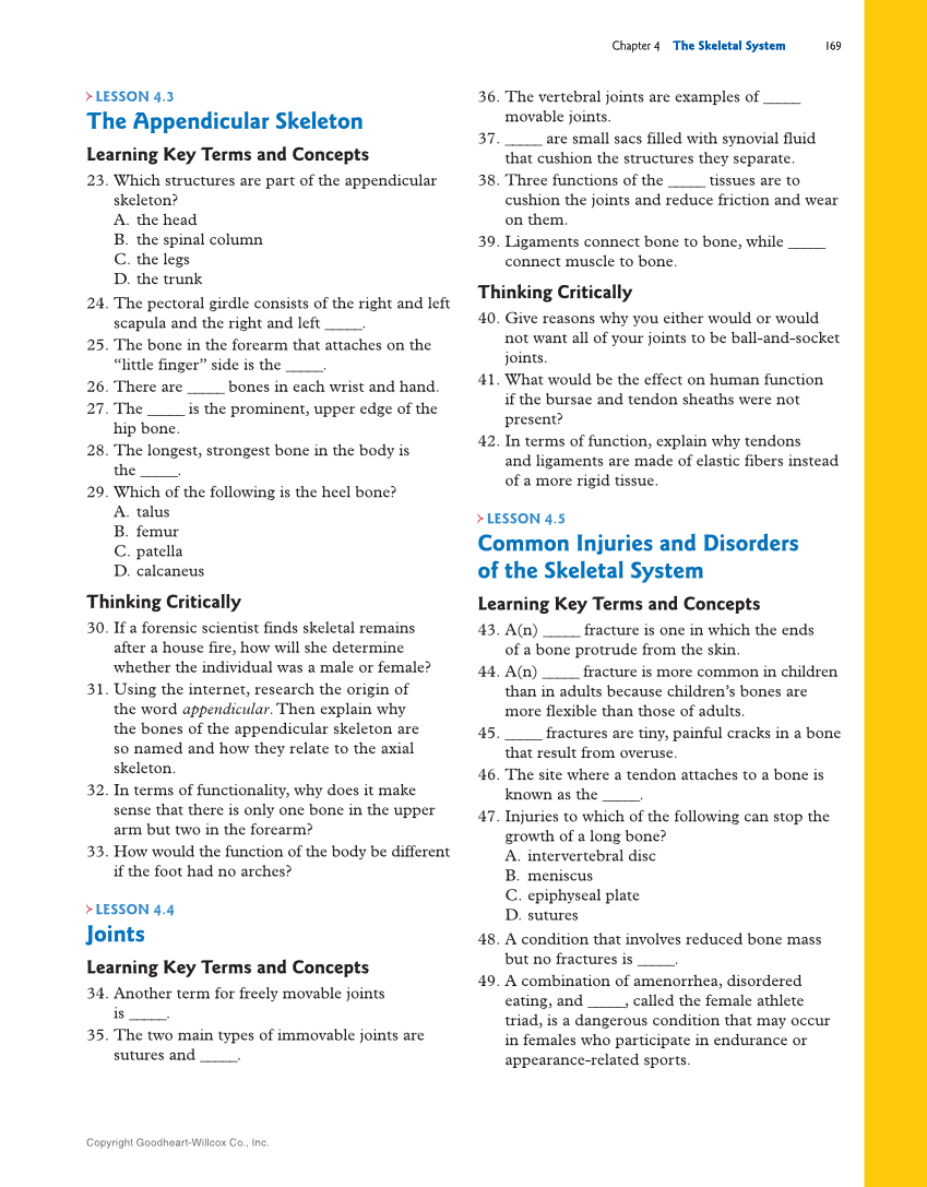 Introduction to Anatomy and Physiology, 2nd Edition page 169
