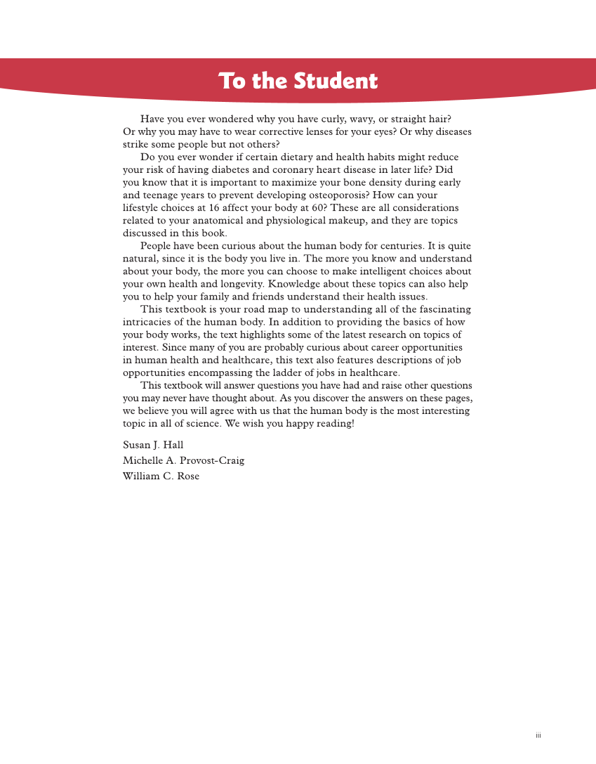 Introduction to Anatomy and Physiology, 2nd Edition page iii