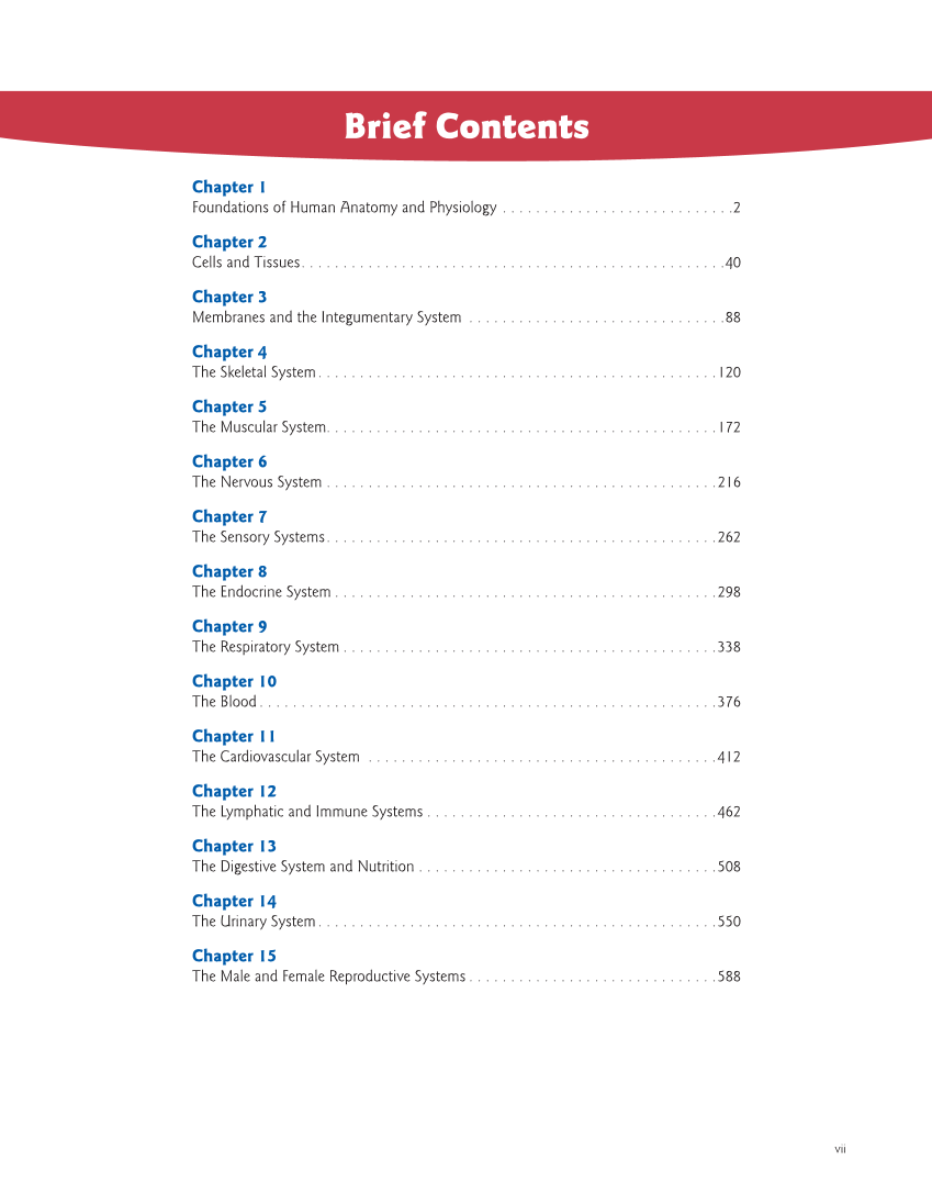 Introduction to Anatomy and Physiology, 2nd Edition page vii