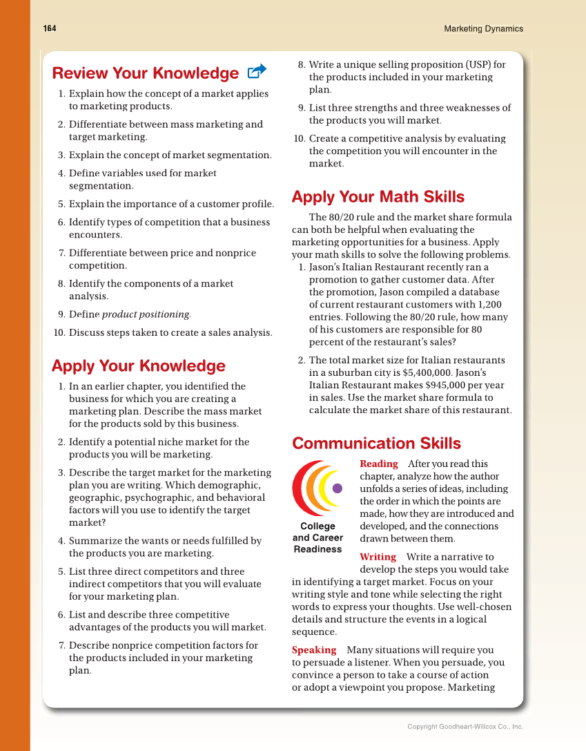 Marketing Dynamics, 4th Edition page 164