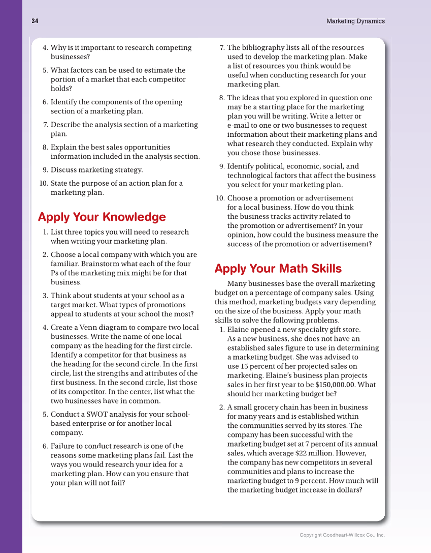 Marketing Dynamics, 4th Edition page 34