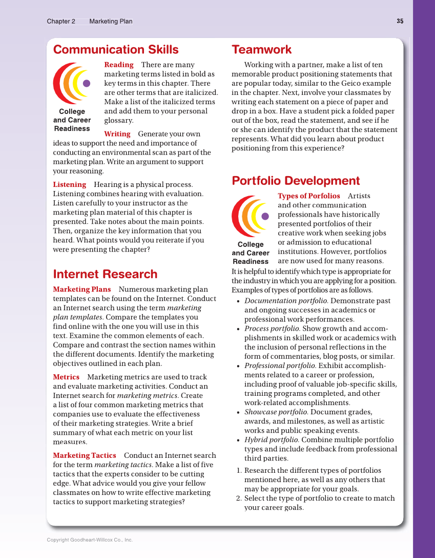 Marketing Dynamics, 4th Edition page 35