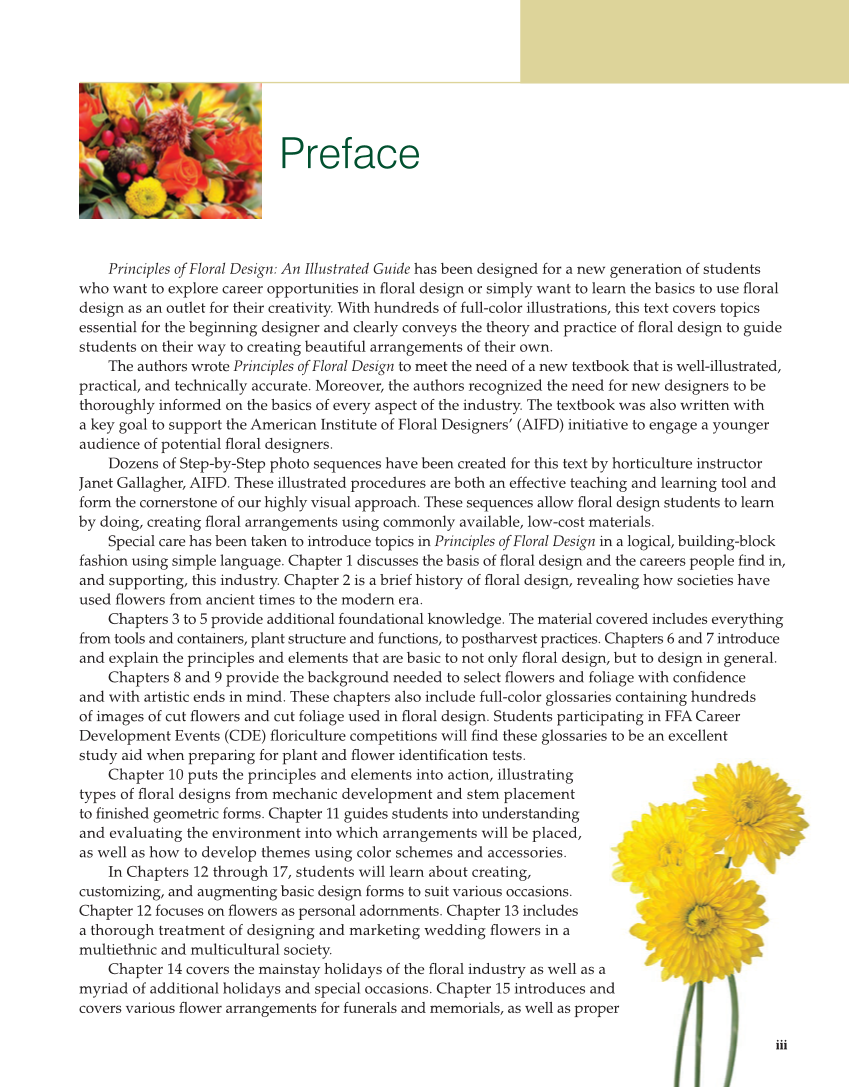 Principles of Floral Design: An Illustrated Guide, 2nd Edition page iii