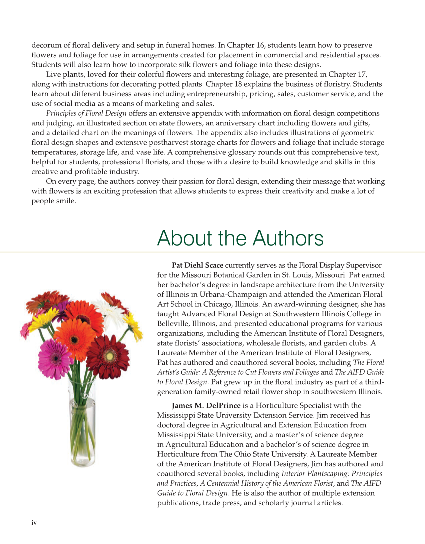 Principles of Floral Design: An Illustrated Guide, 2nd Edition page iv
