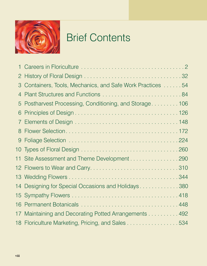 Principles of Floral Design: An Illustrated Guide, 2nd Edition page viii