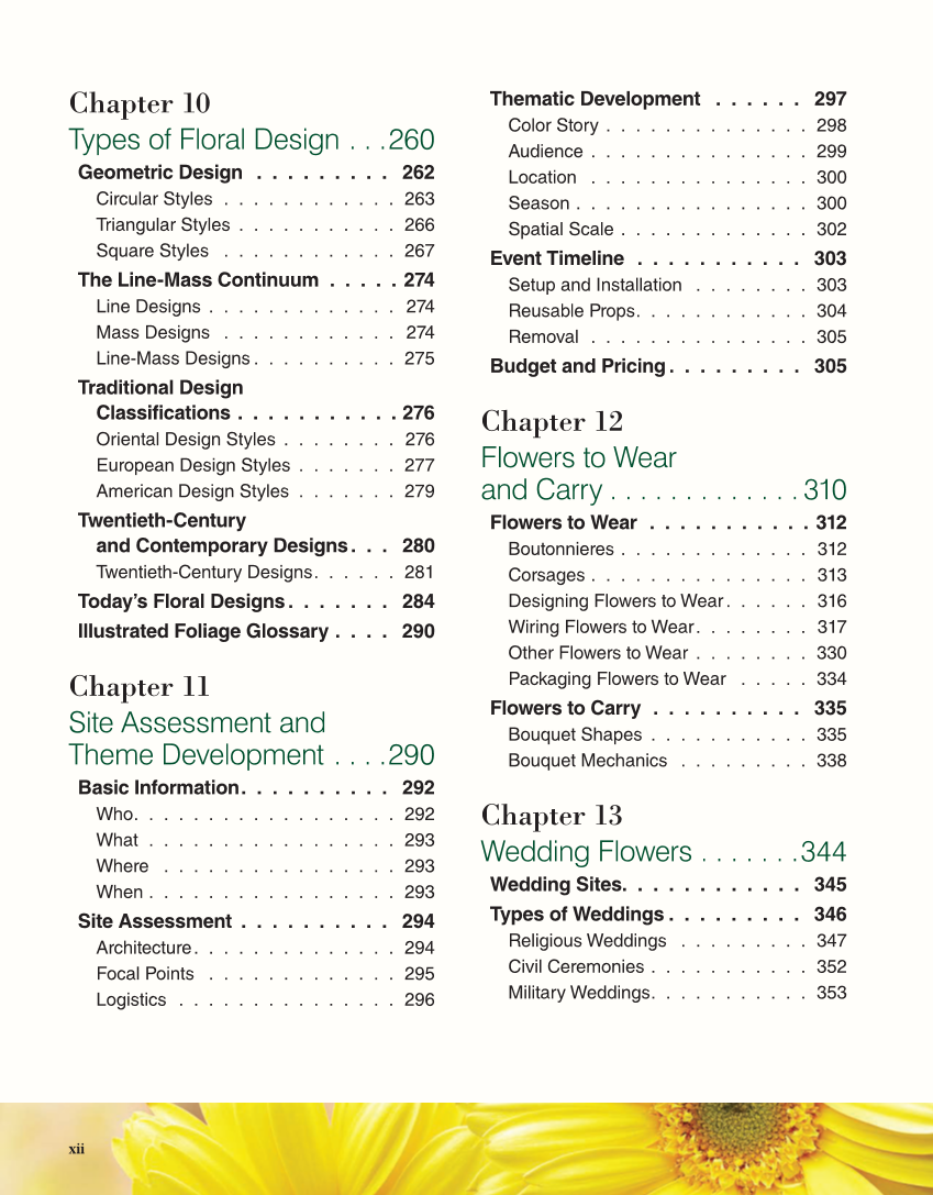 Principles of Floral Design: An Illustrated Guide, 2nd Edition page xii