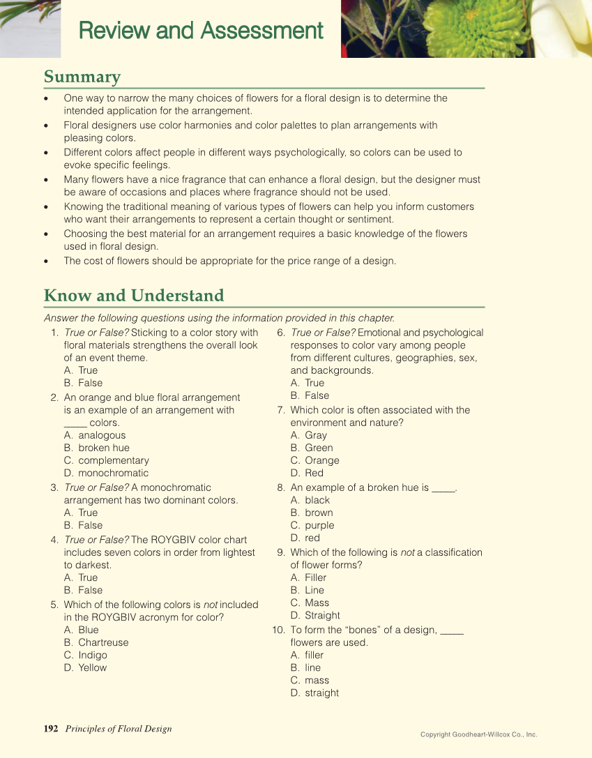 Principles of Floral Design: An Illustrated Guide, 2nd Edition page 192