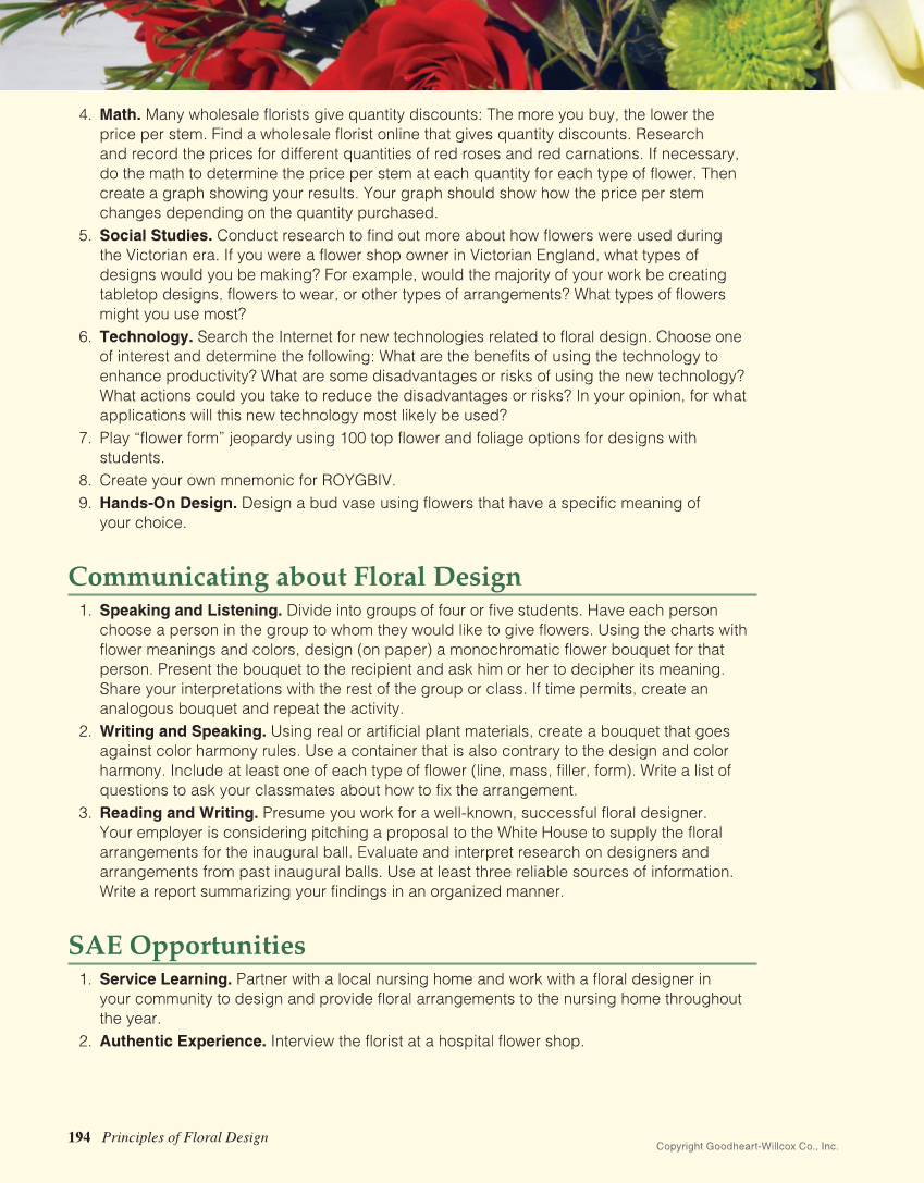 Principles of Floral Design: An Illustrated Guide, 2nd Edition page 194