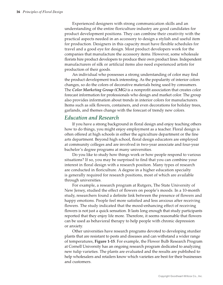 Principles of Floral Design: An Illustrated Guide, 2nd Edition page 16