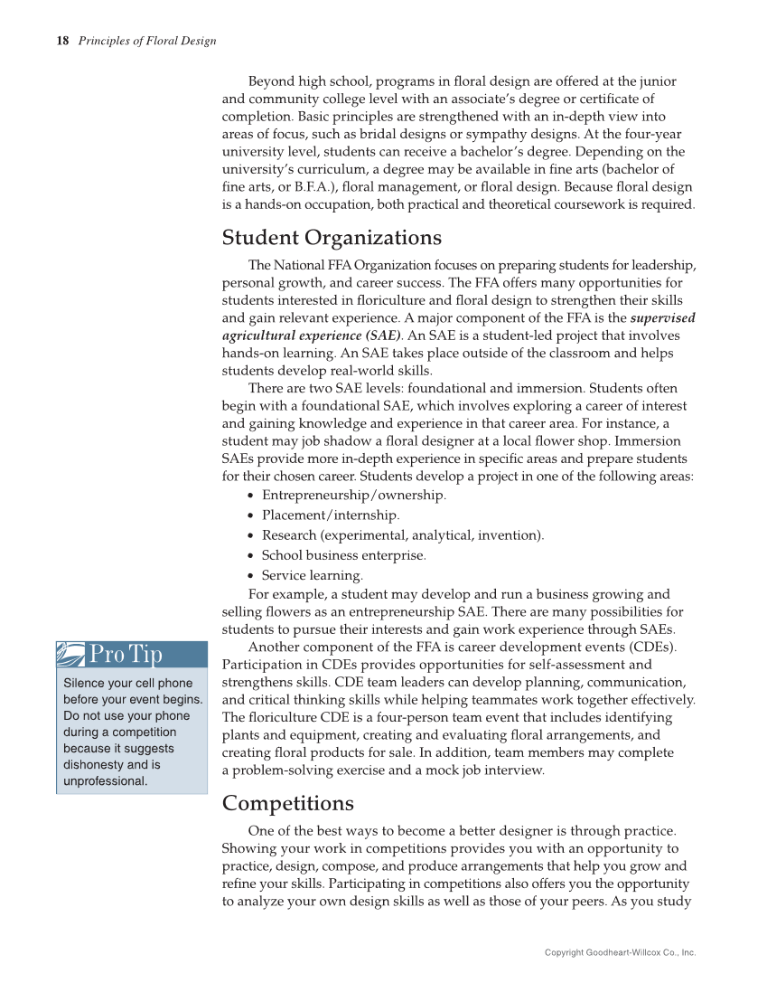 Principles of Floral Design: An Illustrated Guide, 2nd Edition page 18