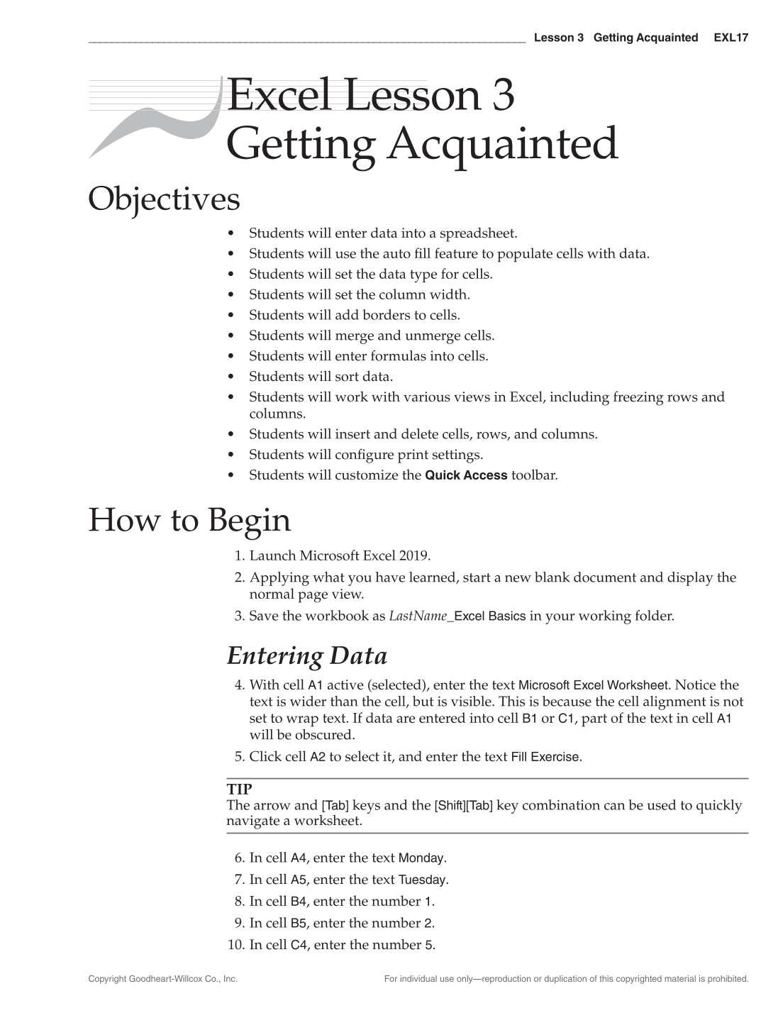 Certification Prep for Microsoft Office 2019 page EXL17