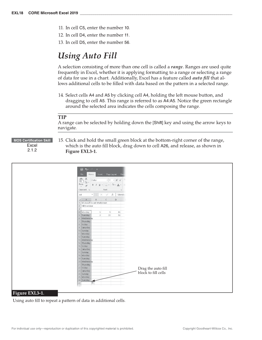 Certification Prep for Microsoft Office 2019 page EXL18