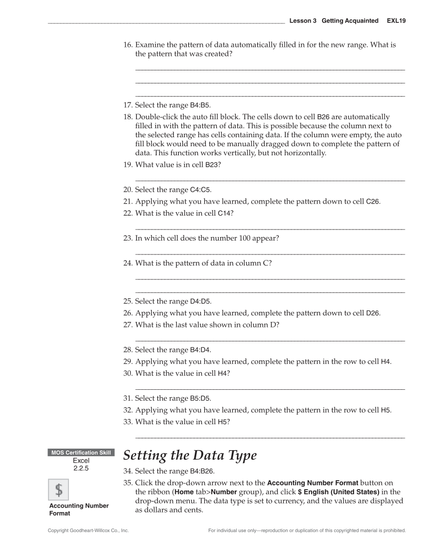 Certification Prep for Microsoft Office 2019 page EXL19