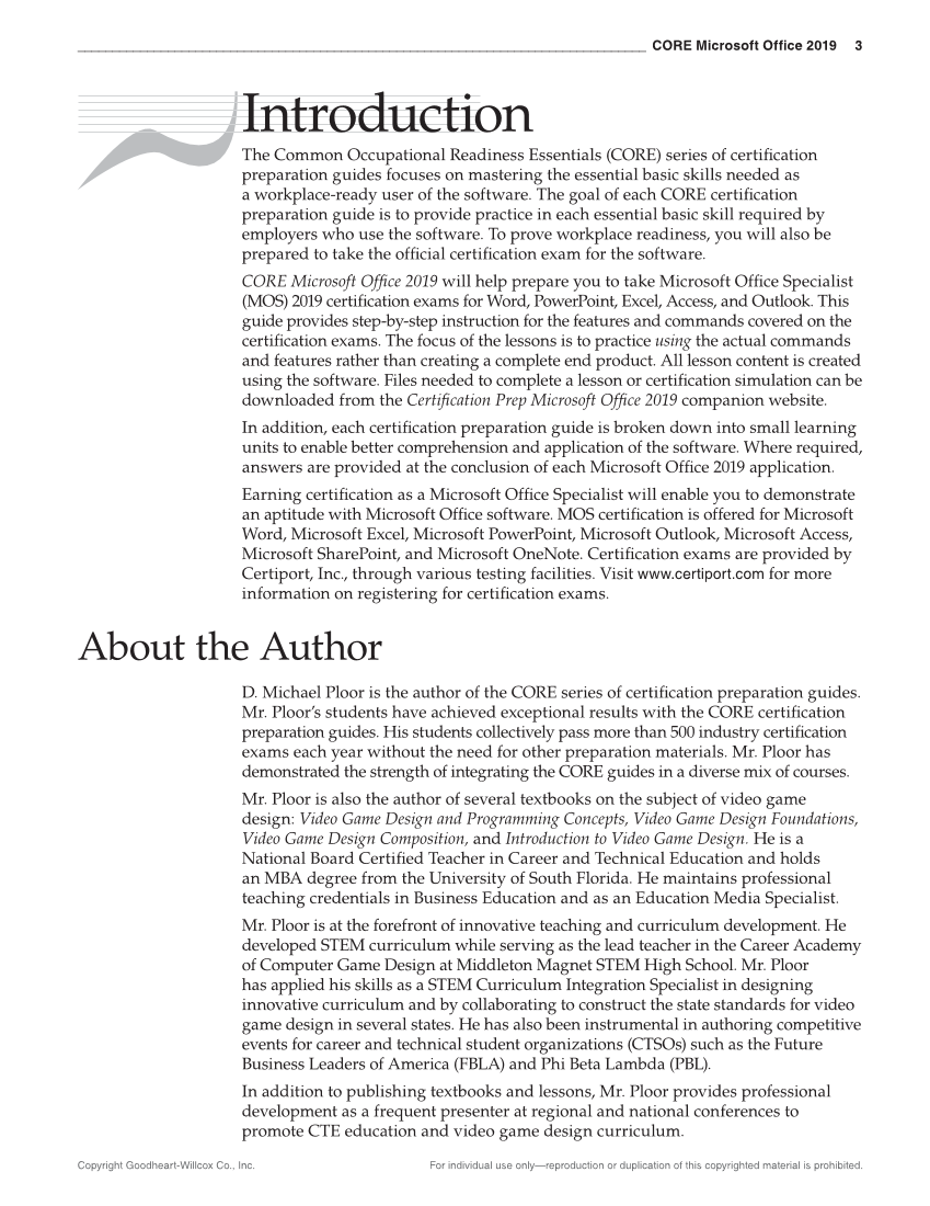 Certification Prep for Microsoft Office 2019 page 3