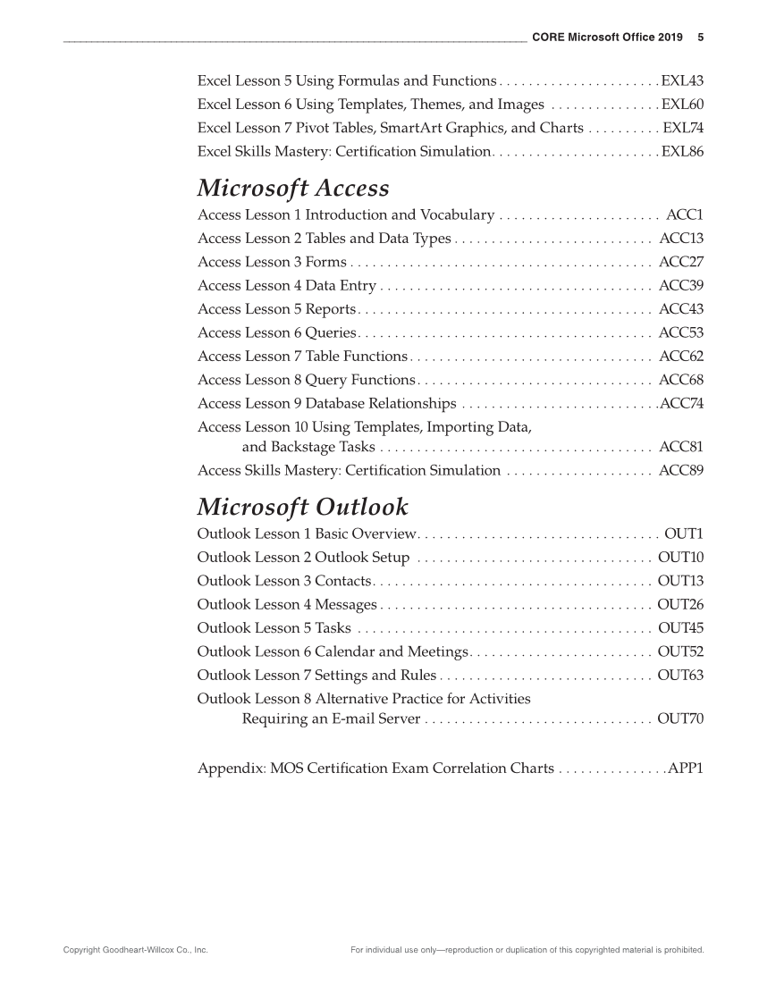 Certification Prep for Microsoft Office 2019 page 5