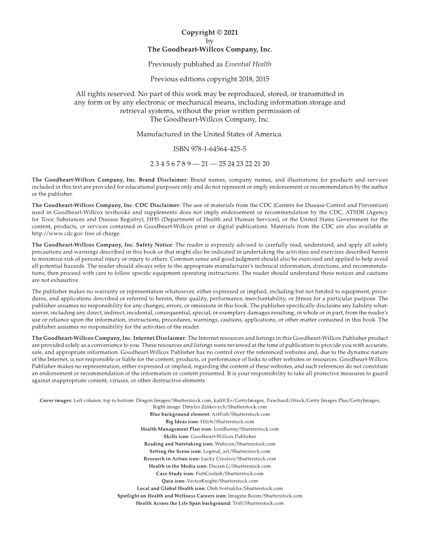 Essential Health Skills 3e page ii