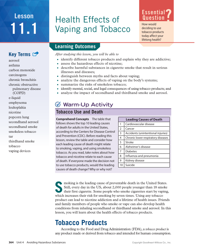 Essential Health Skills 3e page 364