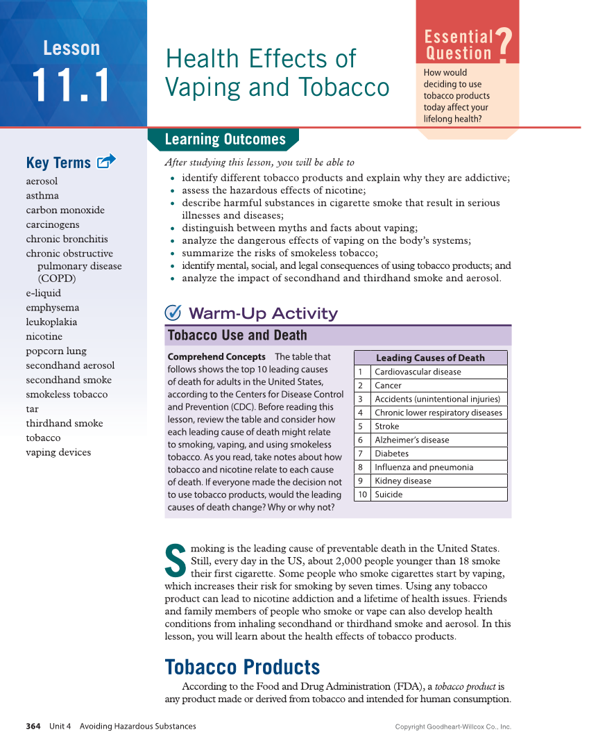 Essential Health Skills 3e page 364