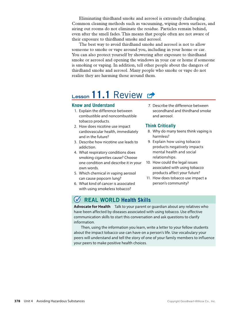 Essential Health Skills 3e page 378