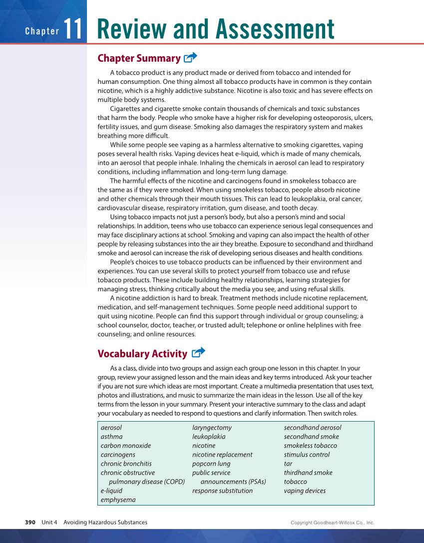 Essential Health Skills 3e page 390