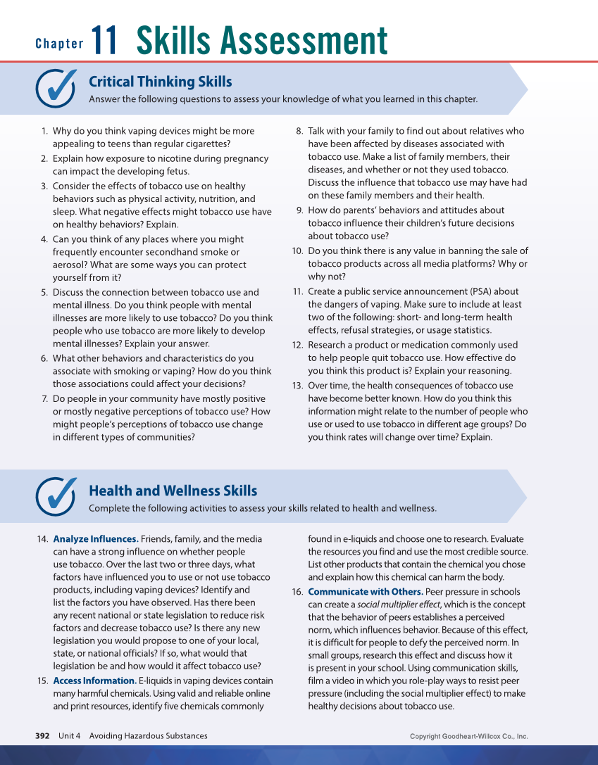 Essential Health Skills 3e page 392