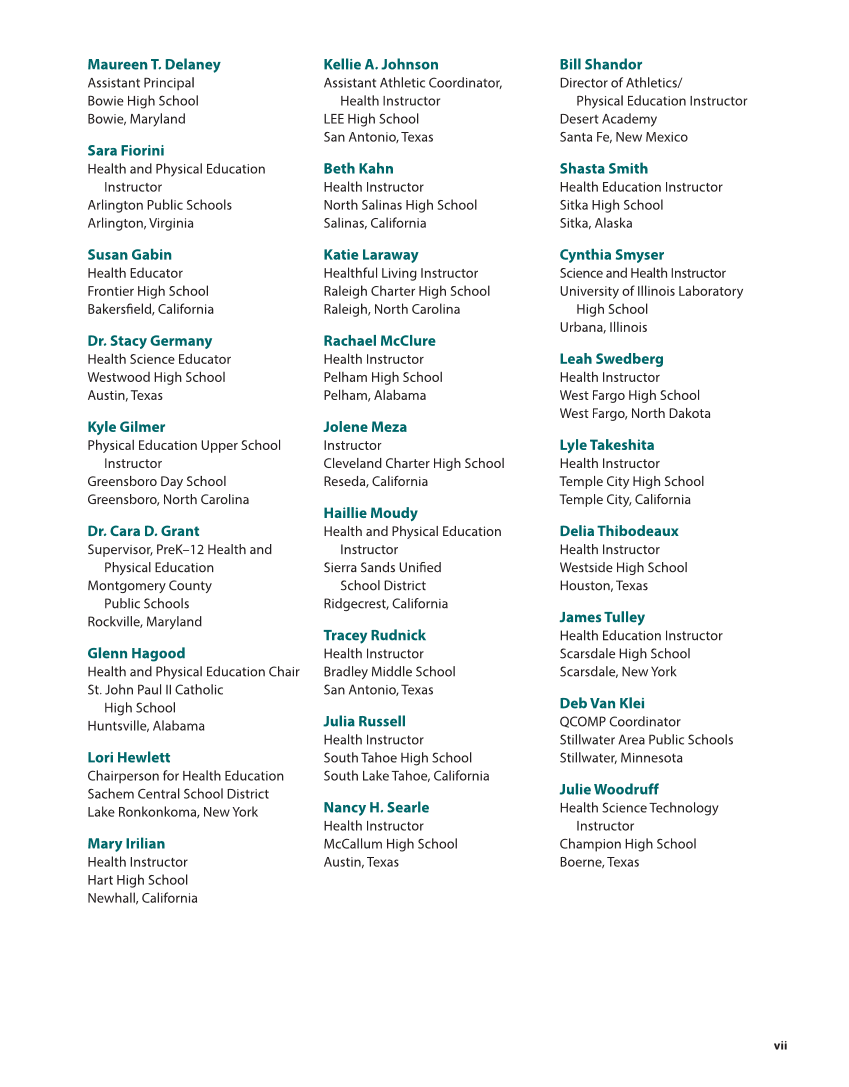 Essential Health Skills 3e page vii