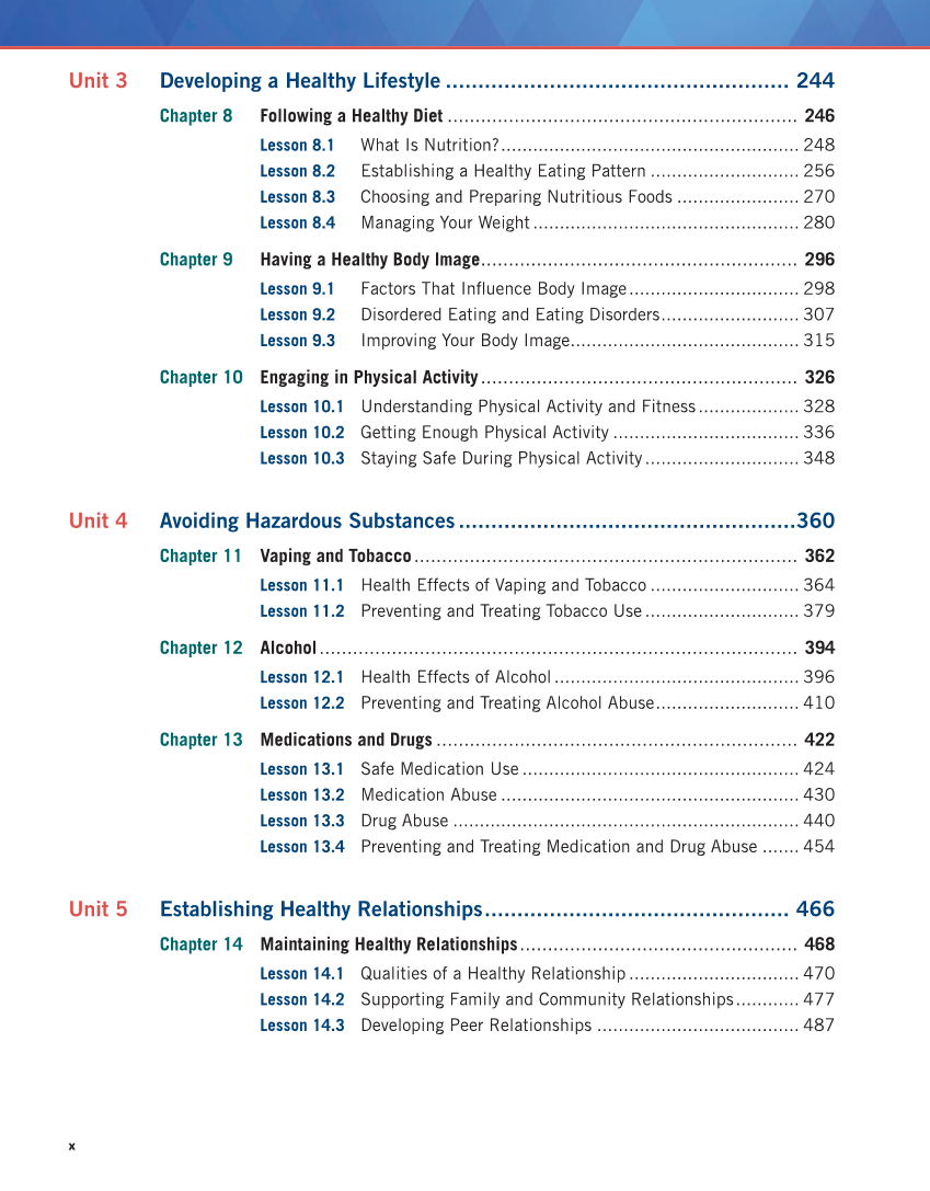 Comprehensive Health Skills 3e page x