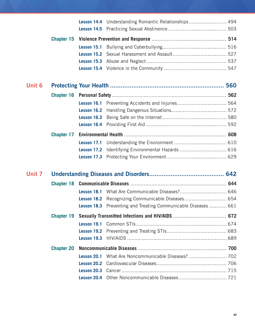 Comprehensive Health Skills 3e page xi