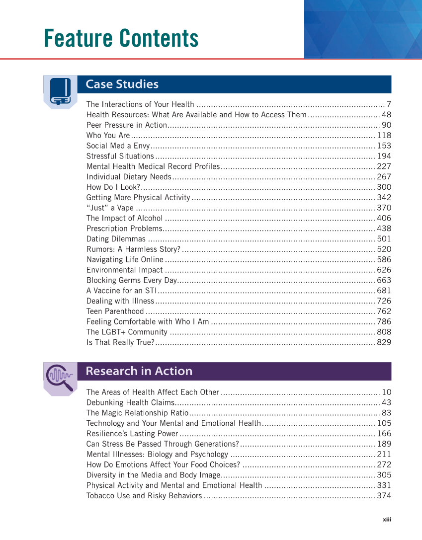 Comprehensive Health Skills 3e page xiii