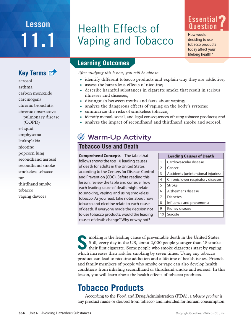 Comprehensive Health Skills 3e page 364