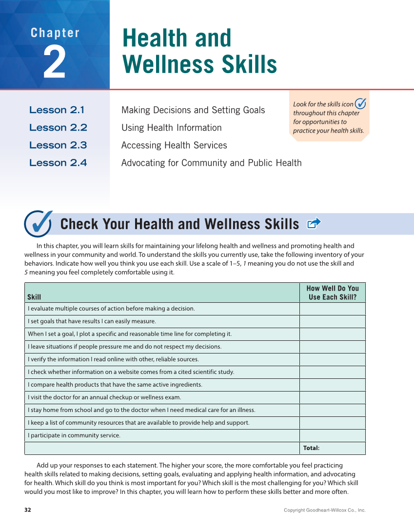 Comprehensive Health Skills 3e page 32