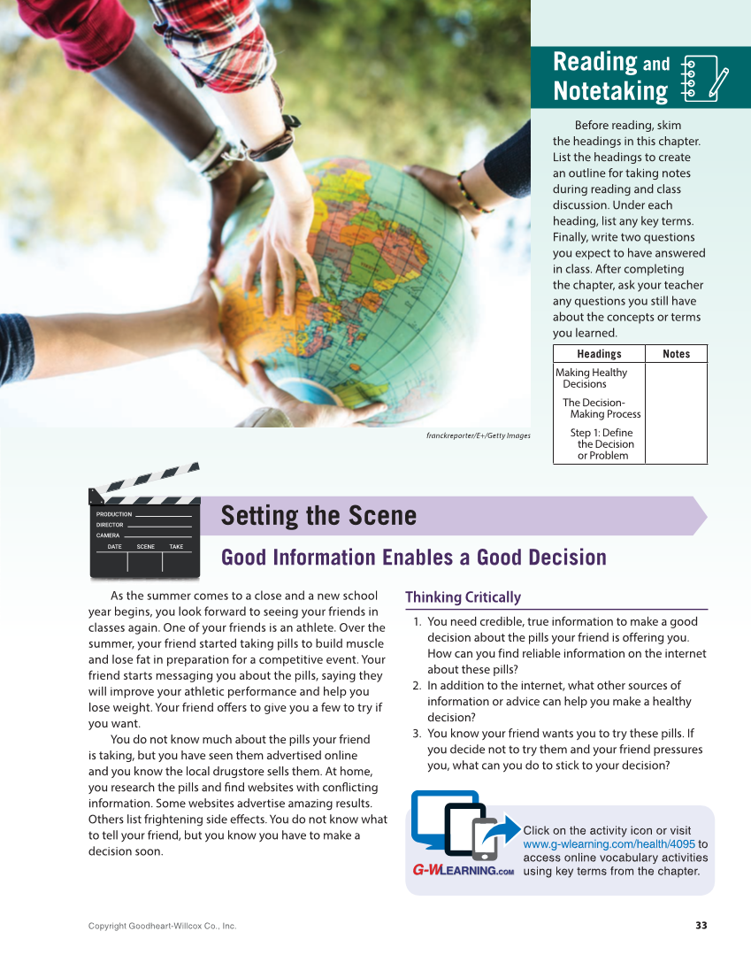 Comprehensive Health Skills 3e page 33