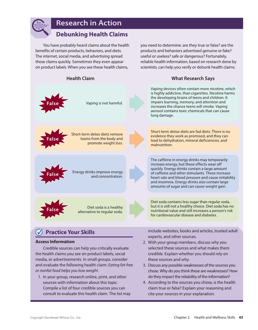 Comprehensive Health Skills 3e page 43
