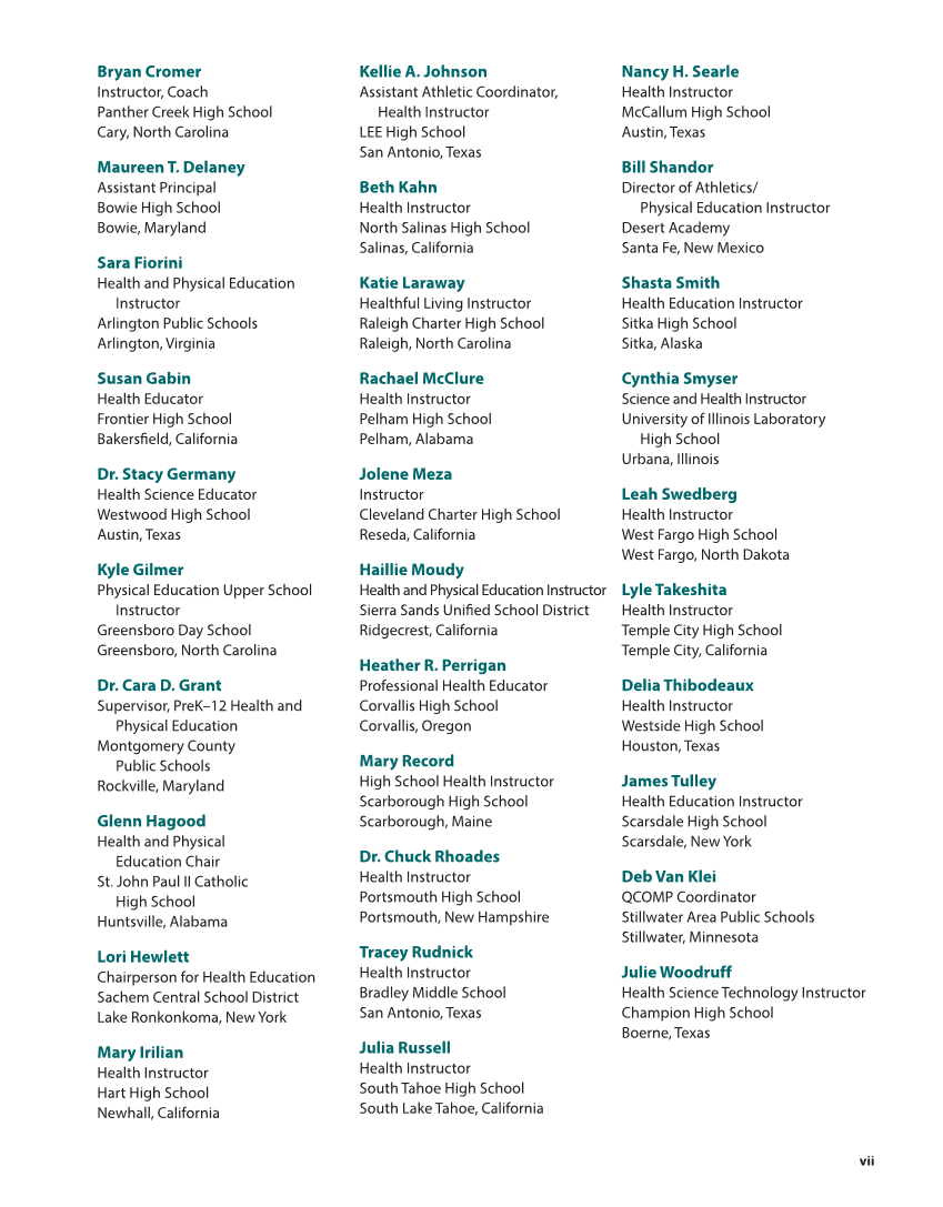 Comprehensive Health Skills 3e page vii