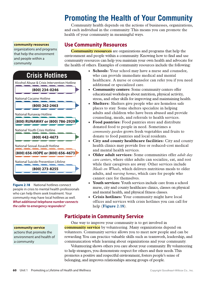 Comprehensive Health Skills 3e page 60
