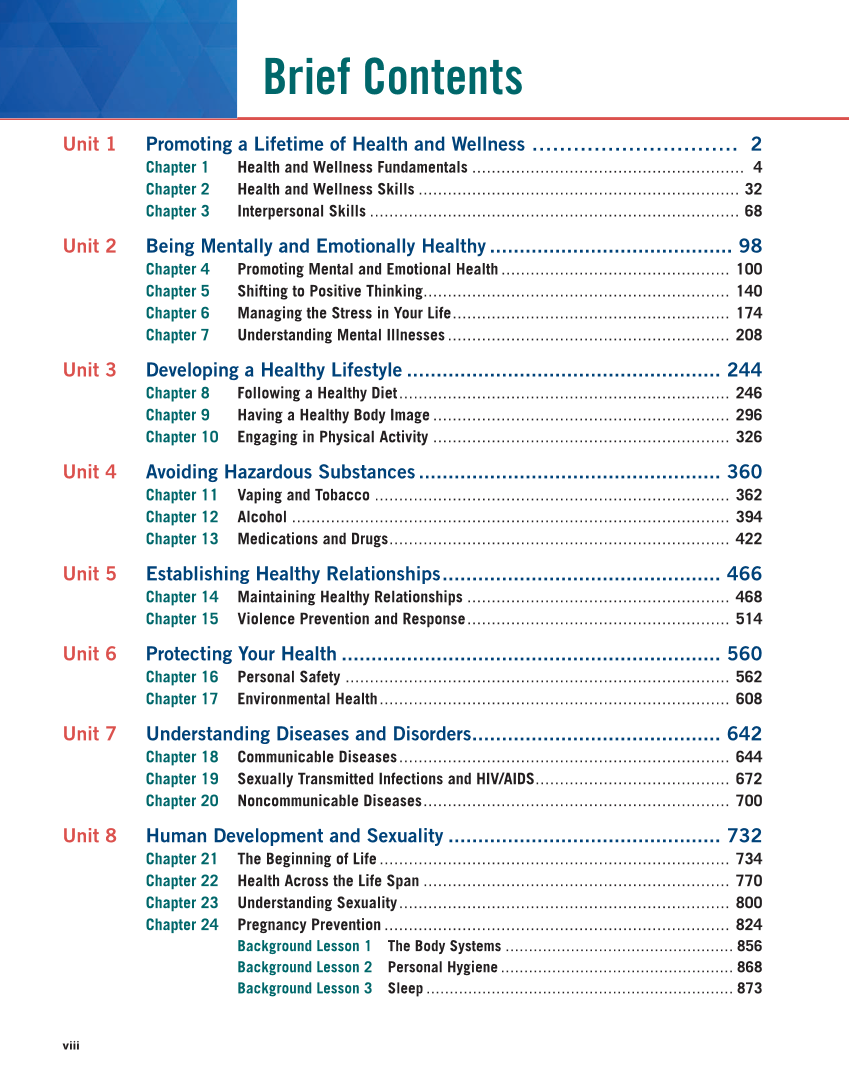 Comprehensive Health Skills 3e page viii