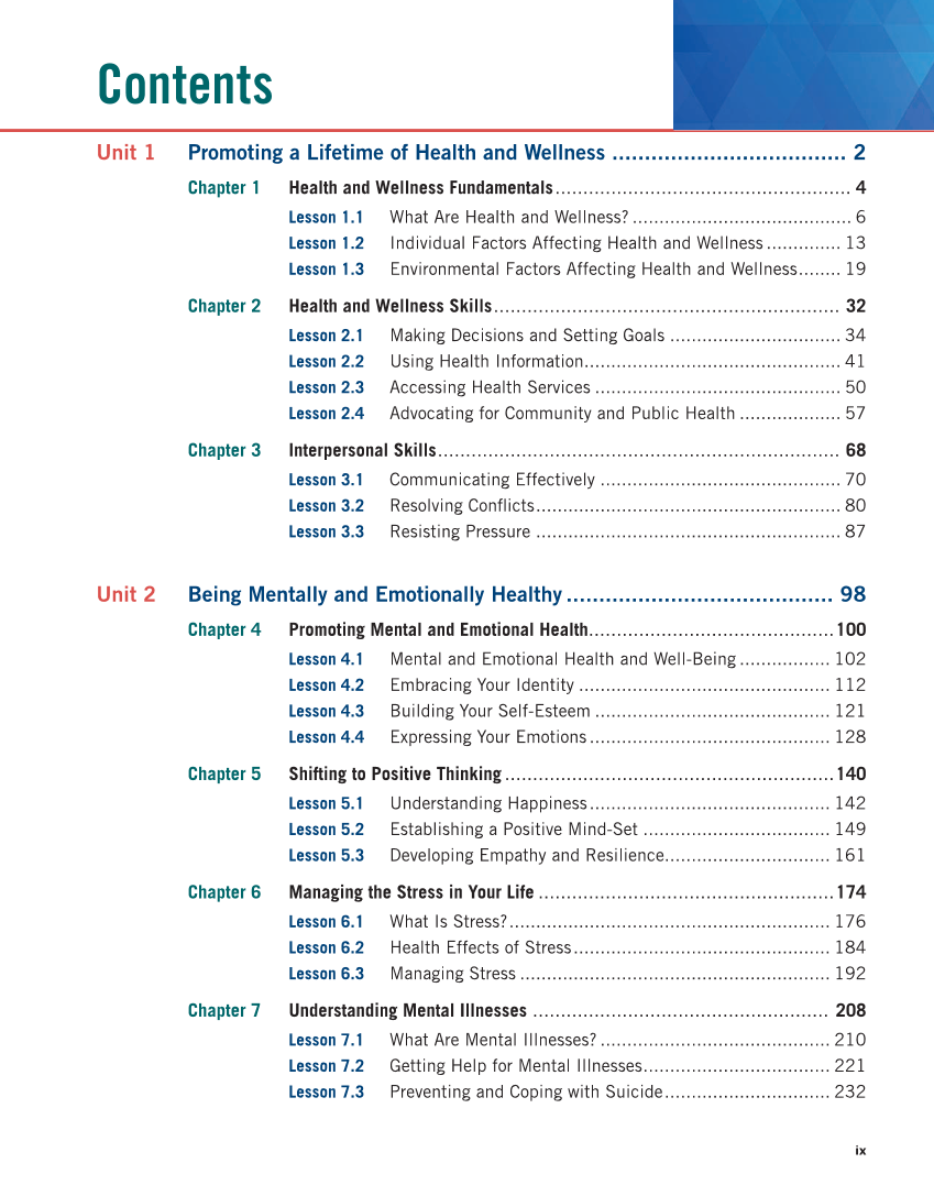 Comprehensive Health Skills 3e page ix