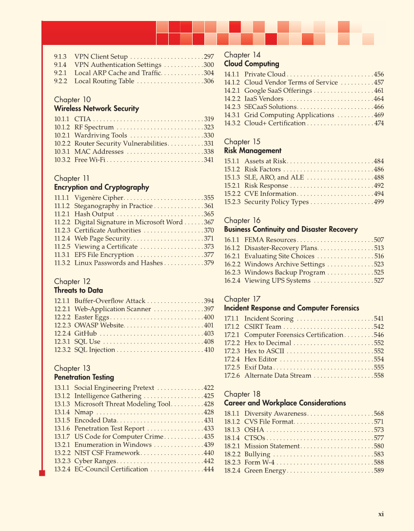 Principles of Cybersecurity, 1st Edition page xi
