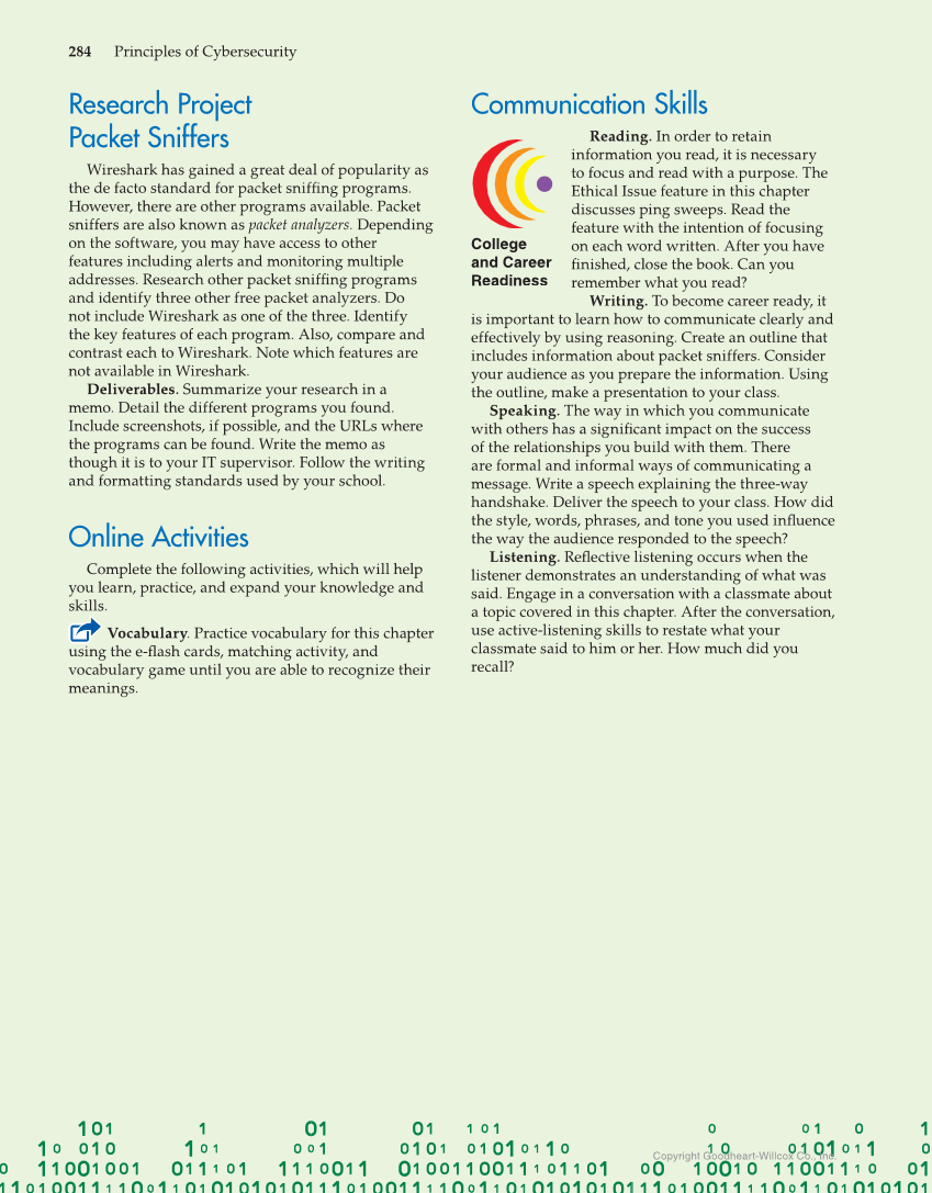 Principles of Cybersecurity, 1st Edition page 284