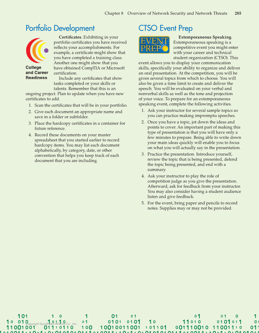 Principles of Cybersecurity, 1st Edition page 285