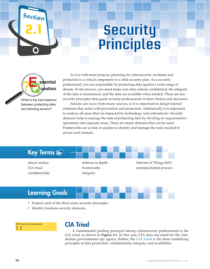 Principles of Cybersecurity, 1st Edition page 34