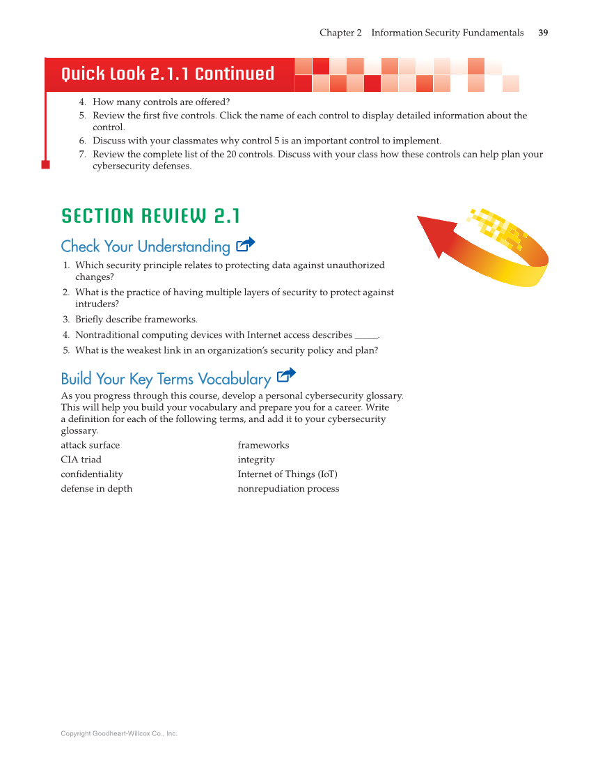 Principles of Cybersecurity, 1st Edition page 39