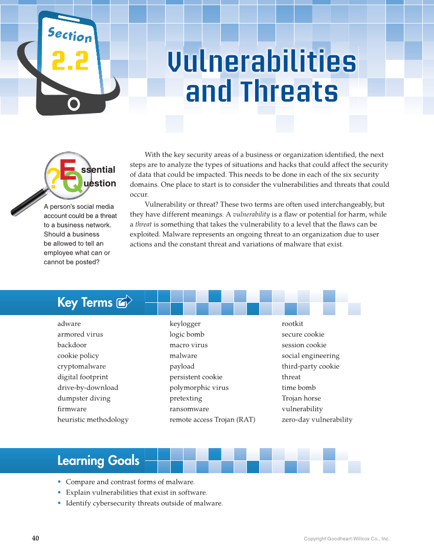 Principles of Cybersecurity, 1st Edition page 40