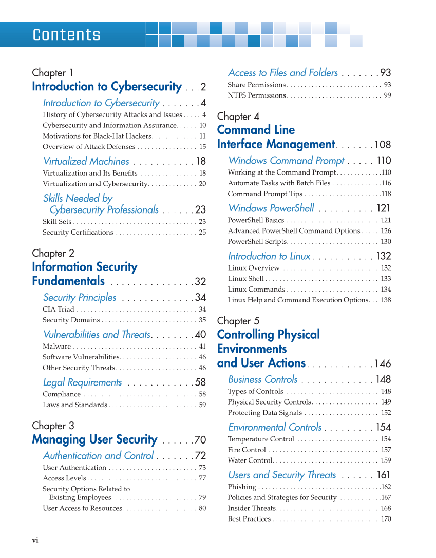 Principles of Cybersecurity, 1st Edition page vi